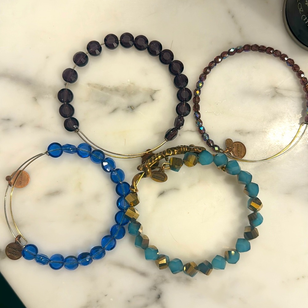 Set of 4 Alex and Ani bracelets